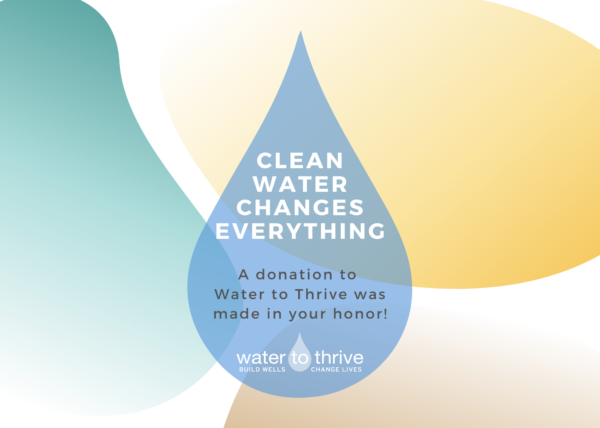 General Gift Acknowledgement Card 2 Water To Thrive